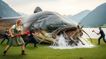 Heroic Rescue Team Saves the Helpless Mother Kangaroo from a Savage Giant Catfish 🦘🐟