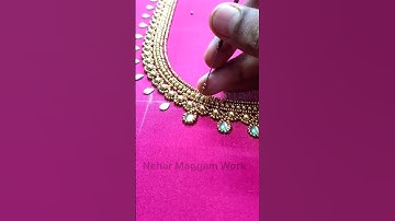 Sugar beads Stitching #shorts #maggamwork #blousedesigns #handembroiderywork #shortsvideo #nehar