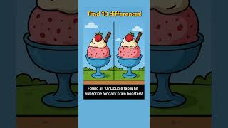 Can You Spot 10 Differences in This Ice Cream Puzzle? 🍓🍦 | #Shorts #BrainTeaser