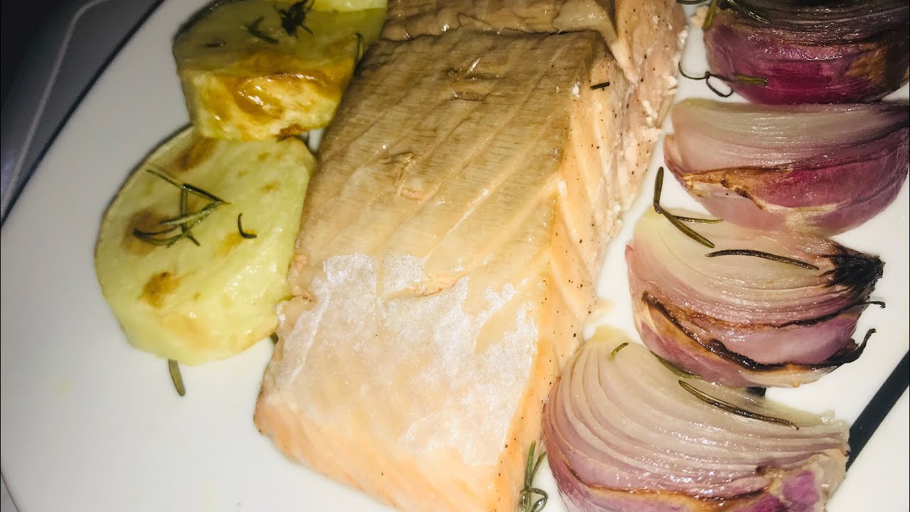 #SALMÃO NA AIRFRYER COM BATATAS RÚSTICAS, FÁCIL E RÁPIDO