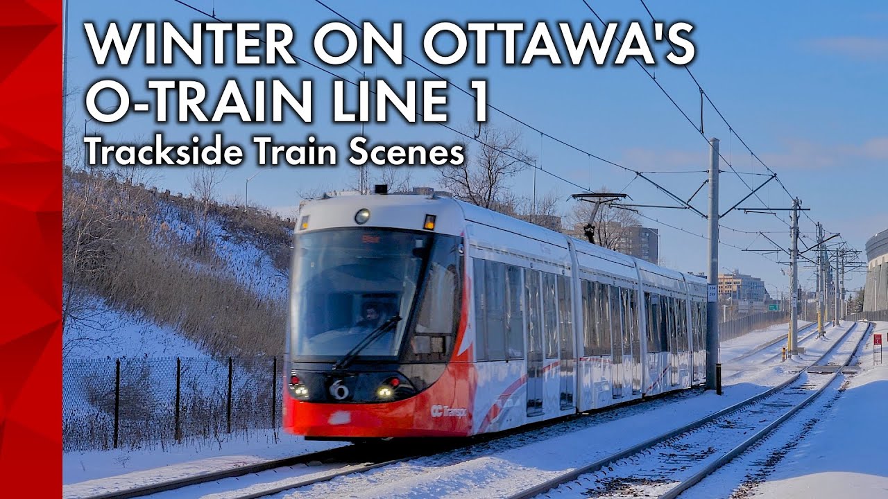 Winter on Ottawa’s O-Train Line 1 | Trackside Train Scenes