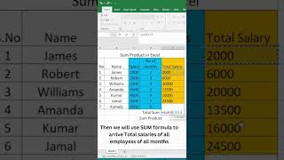 How to do Sum of Products in Excel | Useful Excel tips #exceltips #exceltutorial  #msexcel #ytshorts