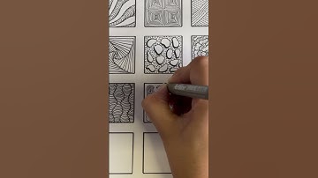 8/12 Easy Zentangle Patterns | Tutorial For Beginners #artshorts #arttutorial #easyart #zentangleart