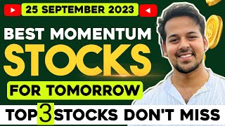 intraday stocks for tomorrow || 25 SEPTEMBER 2023 || institutional trading