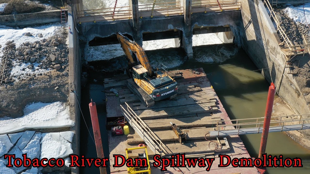 Tobacco River Dam Spillway Demolition & Stop Log Removal - Wixom Lake ...