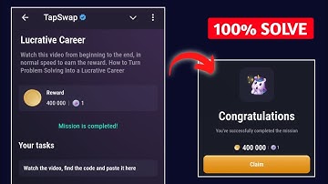 Lucrative Career | Tapswap Code | How to Turn Problem Solving Into a Lucrative Career