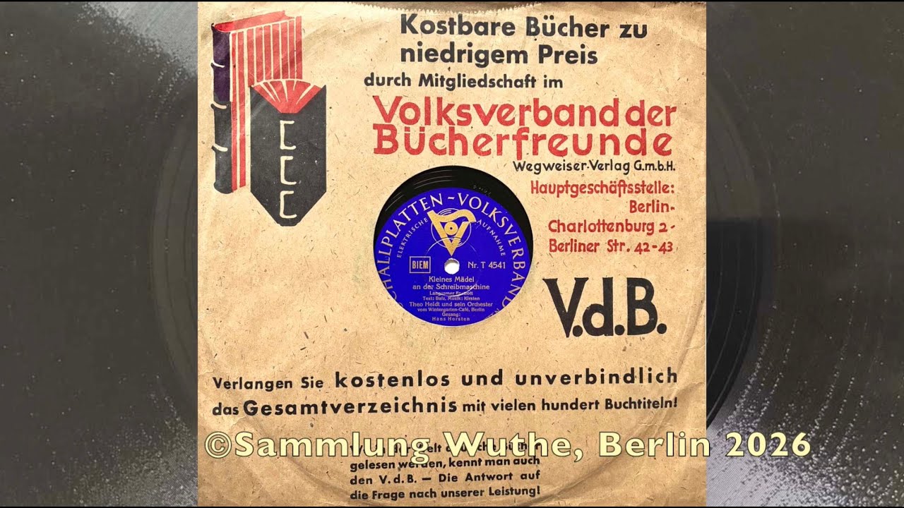 Berlin Danceband: THEO HELDT - ERWIN HARTUNG: Kleines Mädel an der Schreibmaschine 1936