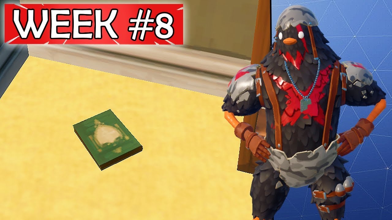 All Week 8 CHALLENGES (Collect Research Books & More) Guide - Fortnite