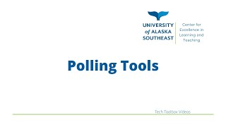 Polling Tools for online and face to face classes