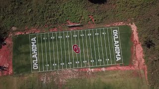 Man builds replica of Oklahoma Univeristy football field in backyard