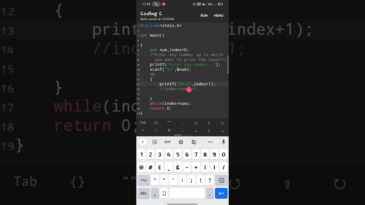 c-program of do-while loop(print count no., repeat a no. unlimited time)
