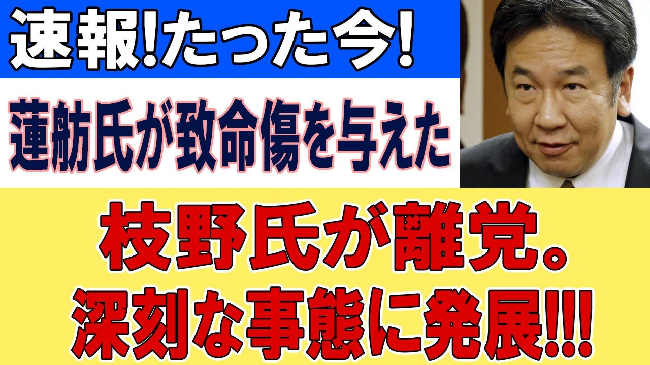 【政局激震】立憲民主党「党内崩壊の全貌」！蓮舫の致命傷発言と枝野の”弱腰”対応、党がガタガタになった決定的な瞬間とは？