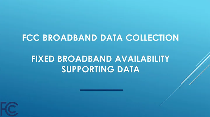 Fixed Availability Data Filing: Supporting Data Requirements
