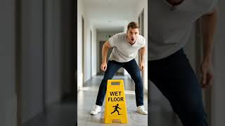 Wet floor slip 😂 #shorts #funny #fail #hilariousfails #motivation