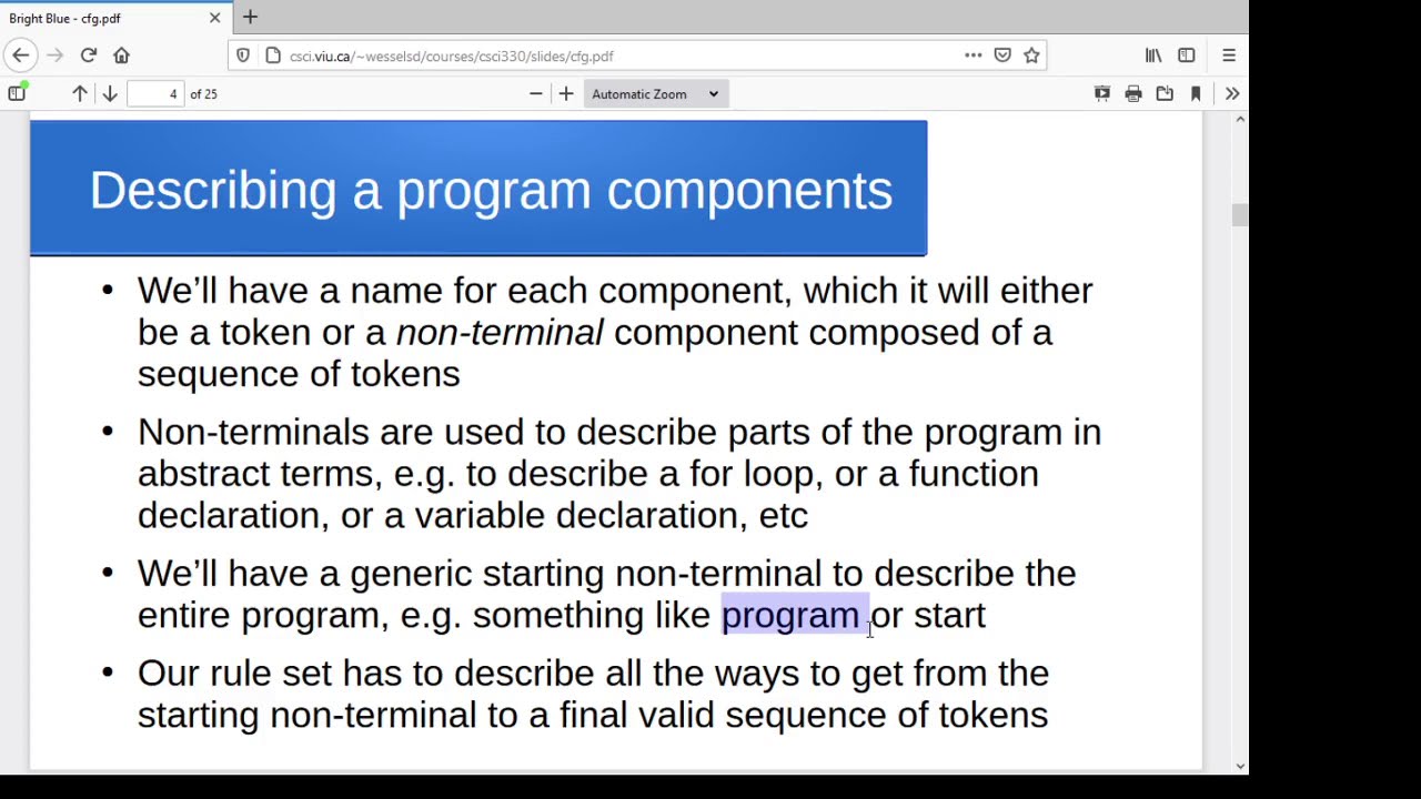 context free grammars code