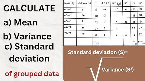 Mean, Standard deviation, and Variance (grouped data) using Assumed Mean