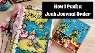 How I Pack Journal Orders &amp; WHY / Little Golden Book Junk Journal Flip Through / Rounded Spine