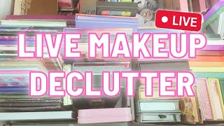 LIVE MAKEUP DECLUTTER | GOING THROUGH MY ENTIRE COLLECTION!!