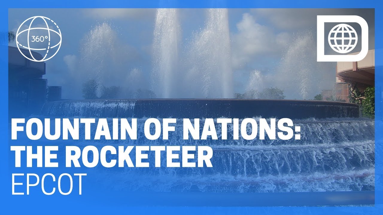 Fountain of Nations Rocketeer Theme - 360° 4K - Epcot