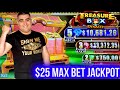 HANDPAY JACKPOT On High Limit TREASURE BOX Slot Machine - $25 Max Bet ! Casino Jackpot