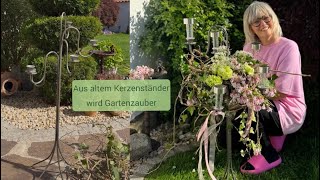 Nicht wegwerfen! Aus altem Kerzenständer wird Gartendeko 🌸