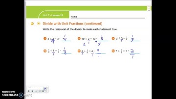 Lesson 3.11 dividing with unit fractions (video 2)