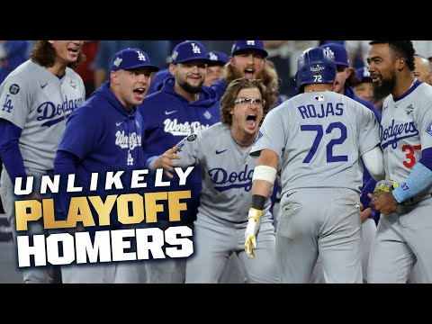 Miguel Rojas joins list of most UNLIKELY playoff home runs ever! | (Gibson, Rajai Davis & others)