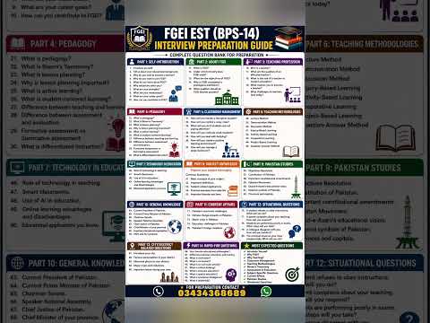 FGEI EAT Interview Questions #fgei #fgeipaper2026 #fgeiest #fgeijobs #interviewpreparation