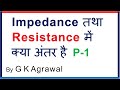 Impedance, Resistance & Reactance difference, in Hindi