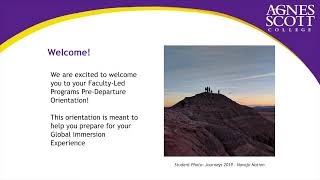 Faculty-Led Programs Predeparture Orientation
