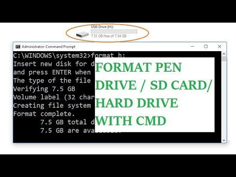 how to format pendrive, hard drive, sd card with CMD command prompt