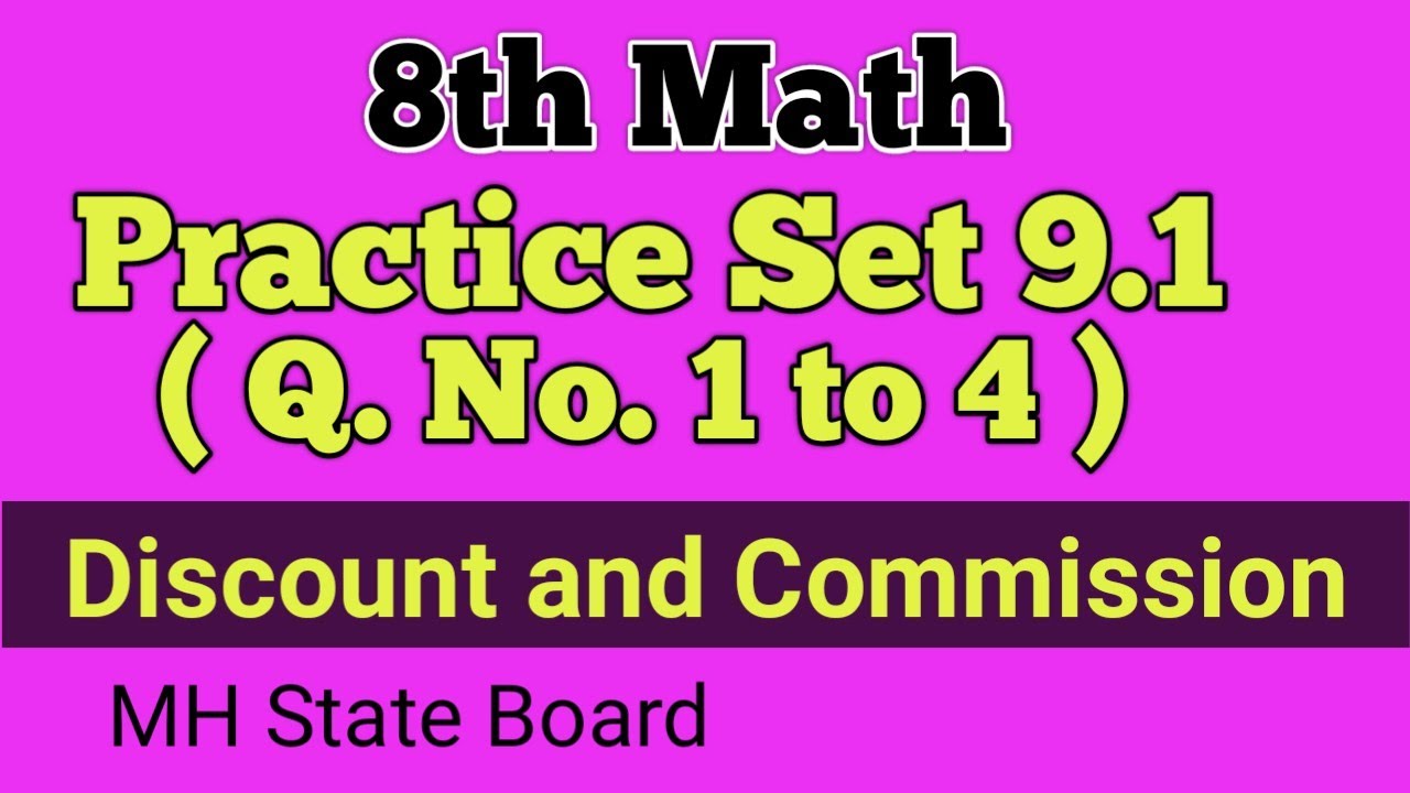 8th Math Practice Set 9.1 Q. No. 1 to 4 | Class 8 Math Practice Set 9.1 ...