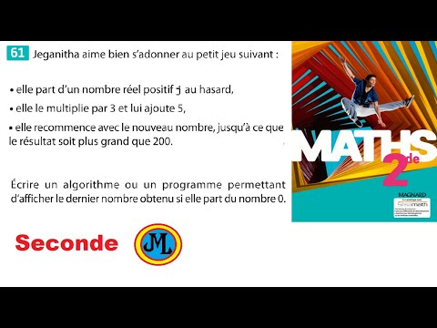 Algorithme et programme en PYTHON : INPUT, WHILE et PRINT. Ex 61 p 32 du Sesamaths en seconde maths.