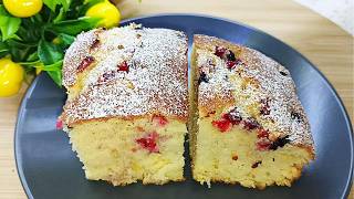 Soft, Sponge-Like Lemon Forest Berry Cake with Little Oil 😍🍰 #foodrecipes #recipe screenshot 3