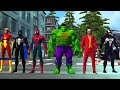 Spiderman is attacked on the street by bad guys hulk zombie vs joker vs venom |Game GTA 5 superhero