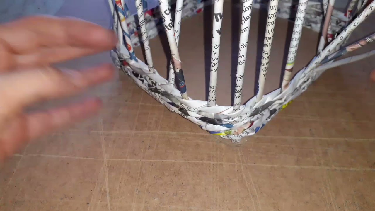 GAZETEDEN BASİT SEPET YAPIMI - KAGIT ÇUBUK SARMA