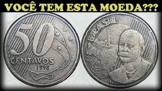 Você tem esta moeda valiosa? 50 centavos 1998 anômala - Brasil duplo! confira seu troco!!