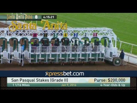 California Chrome wins the 2016 San Pasqual Stakes (Gr. II) - Saturday, January 9 (HD)