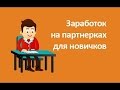 Быстрый заработок на партнерках / Заработок на партнерках с нуля