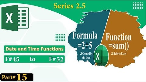 Ms Excel Full Tutorial Class # 50 Functions and Formulas in Pashto | Date and Time Functions