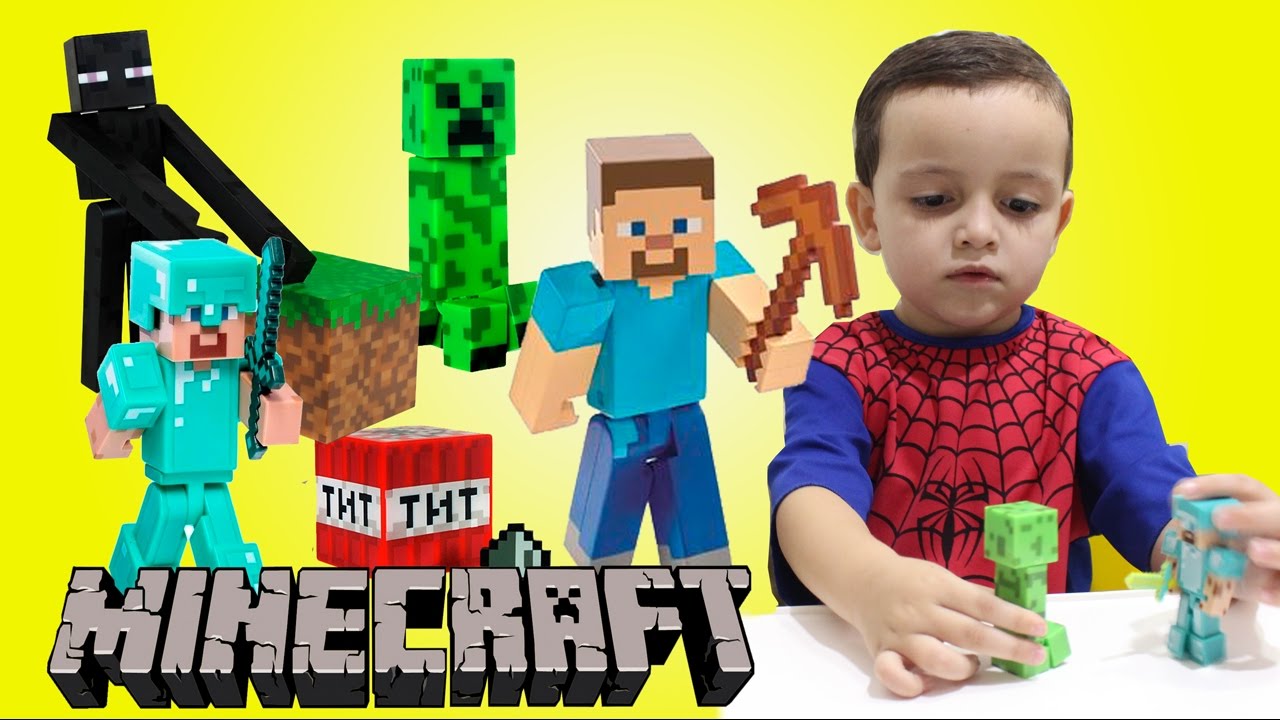 Boneco Minecraft Steve De E Cavalo Com Armadura De Diamante