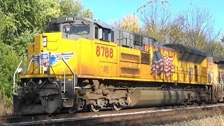 UP 8788 Leads a Stack Train, Galesburg, IL, 10/27/19