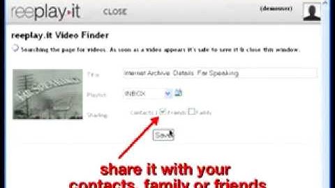 Saving video with the bookmarklet