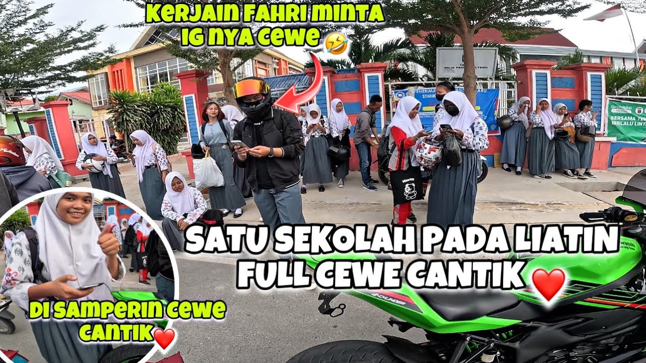 MASUK SEKOLAH SMK 1❗️SATU SEKOLAH PADA LIATIN || FULL DEDE GEMES ❤️ || Indonesia Motovlog (148)