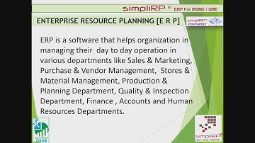 What is Enterprise Resource Planning ? Why simpliRP ERP ?