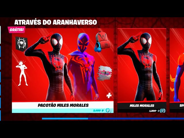 VEJA AS NOVAS SKINS DO FORTNITE! SKIN GRÁTIS, MILES MORALES E MAIS