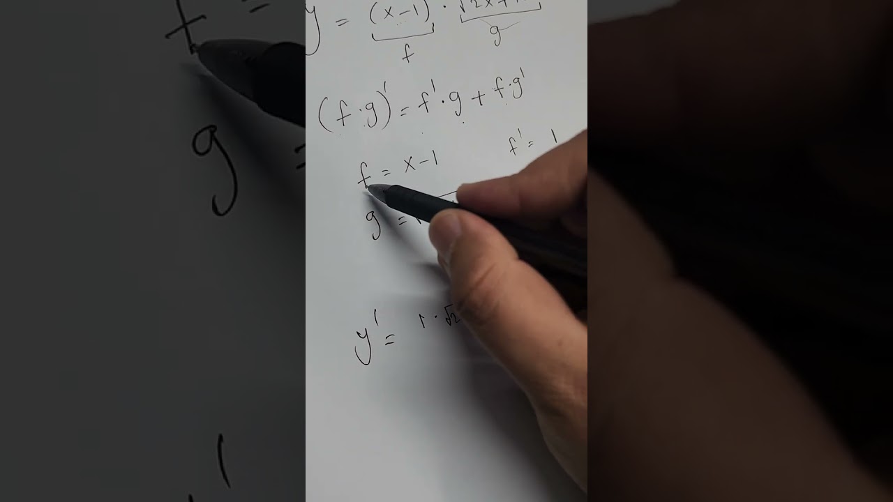 مشتقة دوال جذرية دالة ضرب دالة مثال 1