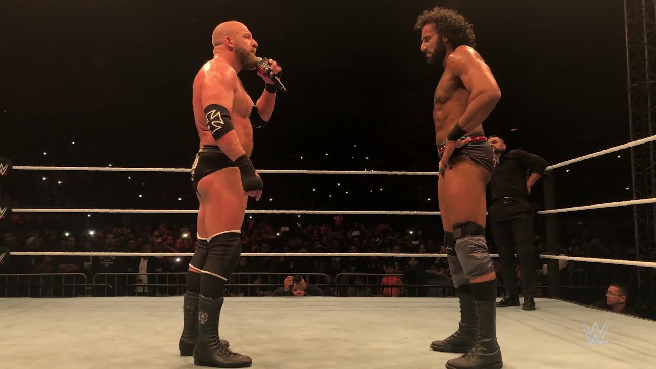 Triple H Jinder Mahal engage in a classic Supershow showdown