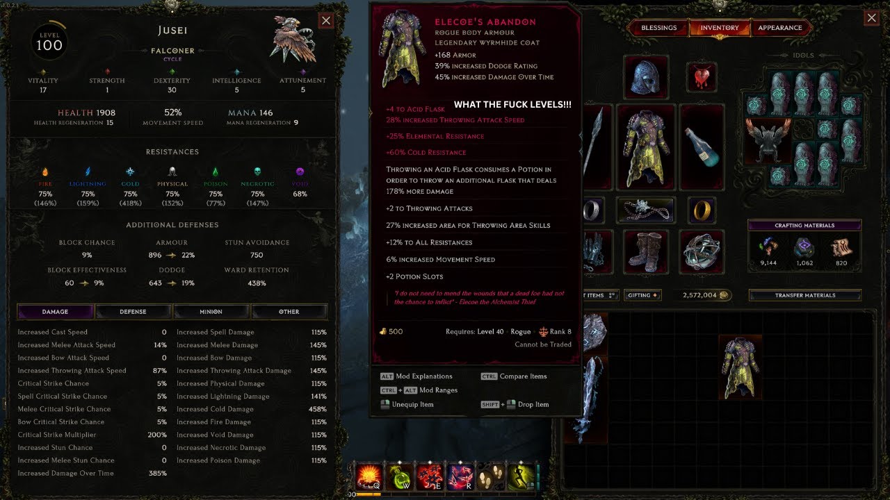 Volatile Ice Frostbite Falconer | Lagon 527 Ft. 3 LP Elecoe's (+6 To Flask) - Last Epoch Cycle 1