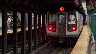 BMT Canarsie line: R143/R160 (L) trains action at Lorimer street